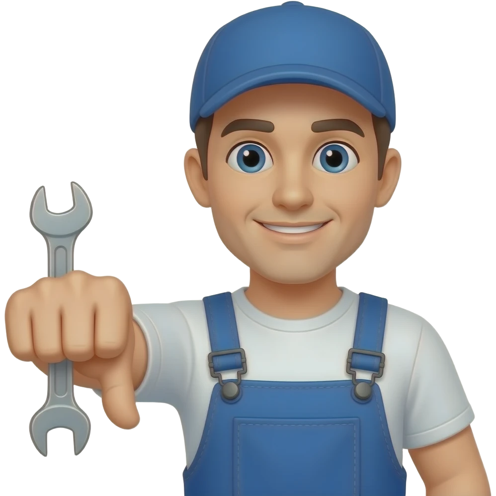 Mechanic giving a thumbs down emoji