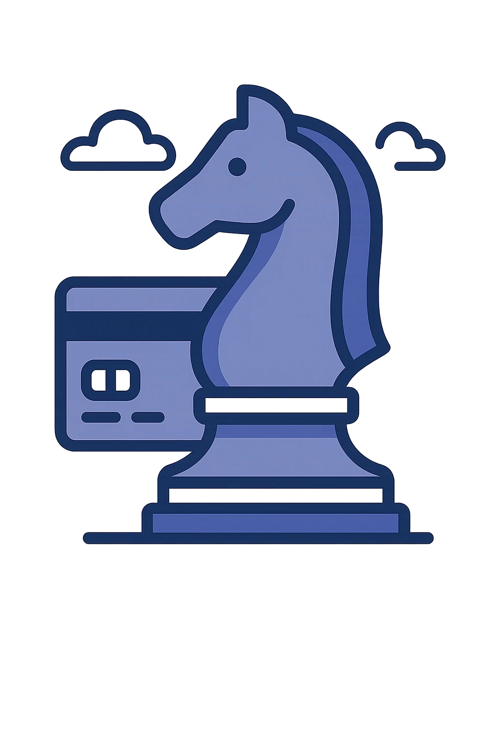 modern chess piece combined with a payment symbol, sleek and tech team logo style emoji