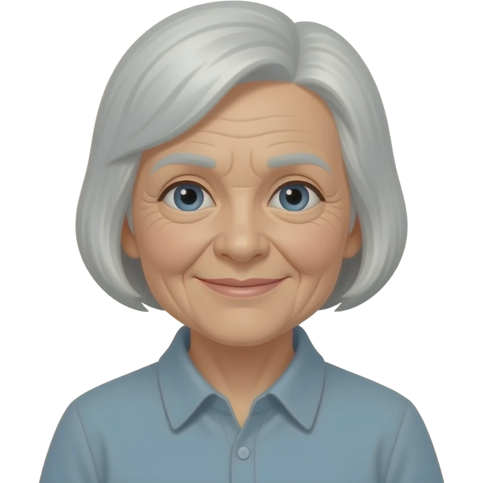 Old grandma with short hair emoji