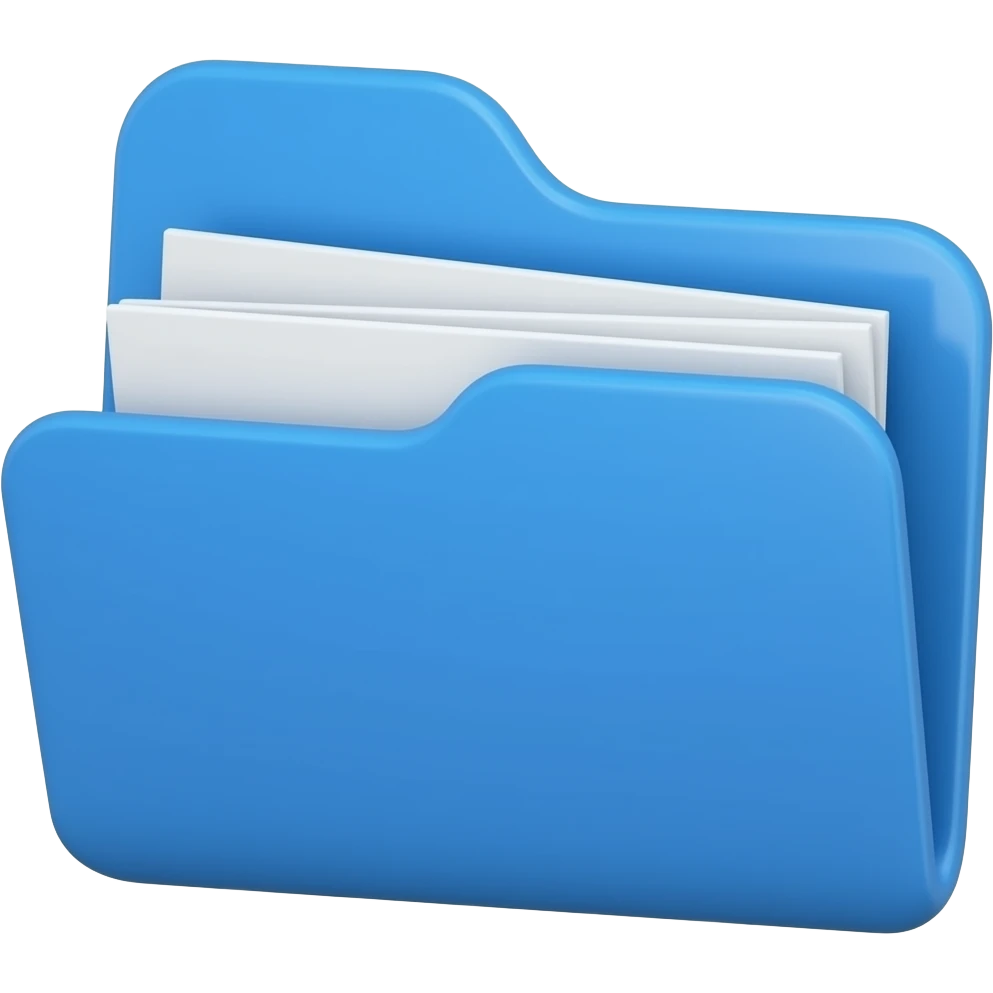 3D folder blue emoji
