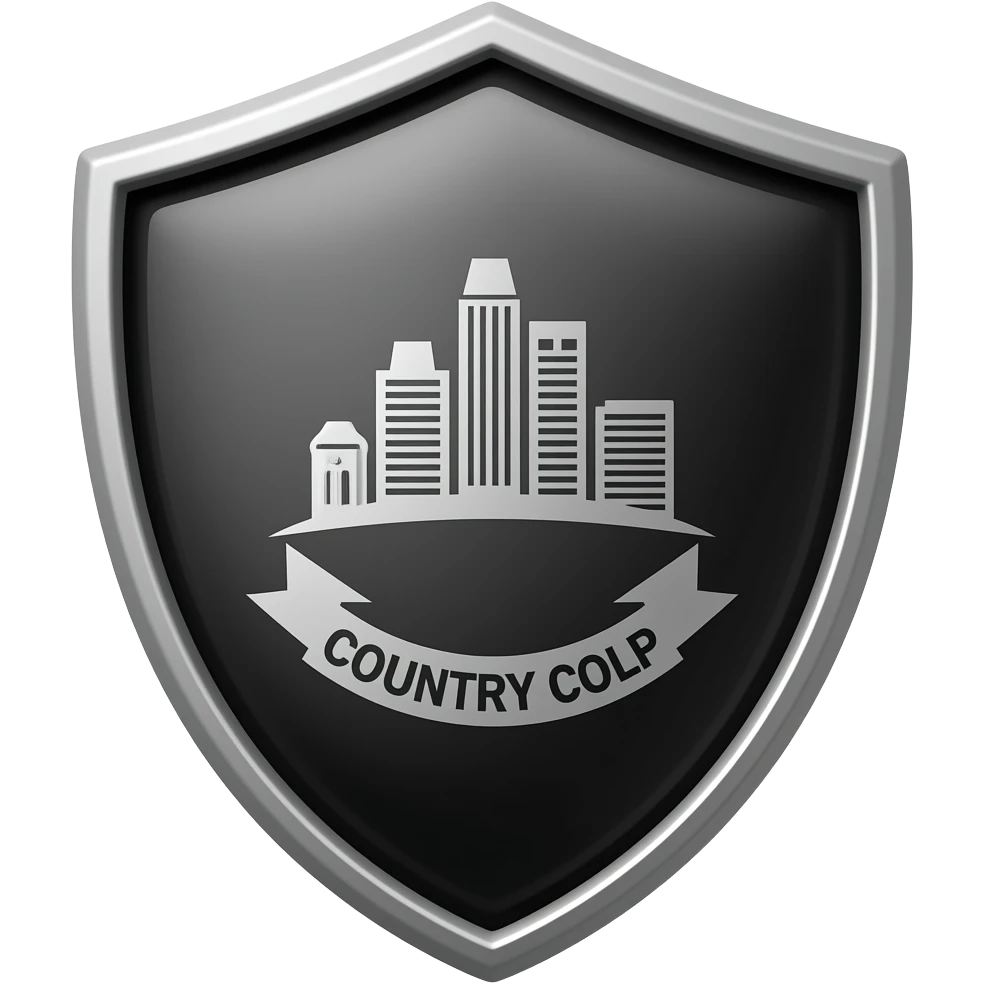 skin city country club in the shield, black and silver emoji