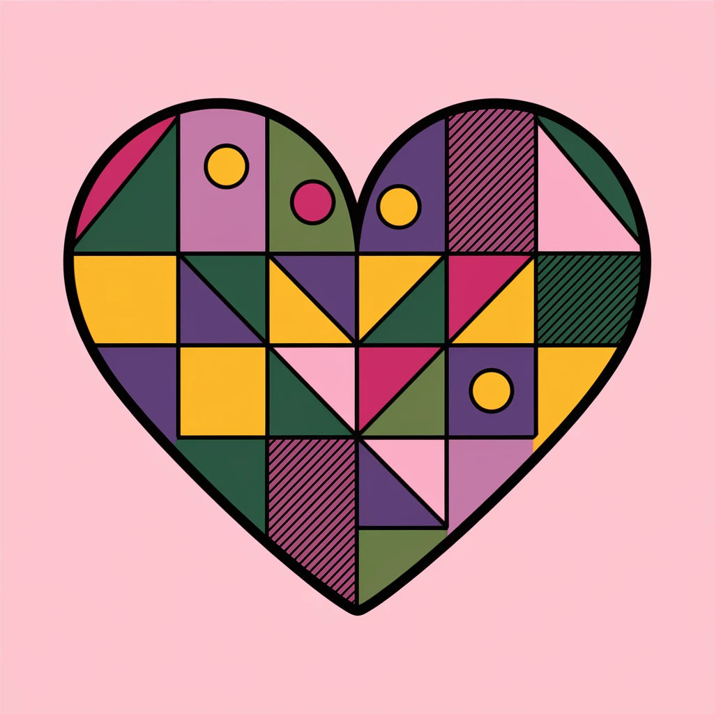 heart with a patchwork pattern emoji