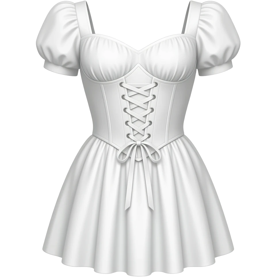 GEORGETTE CORSET short gathered DRESS white emoji