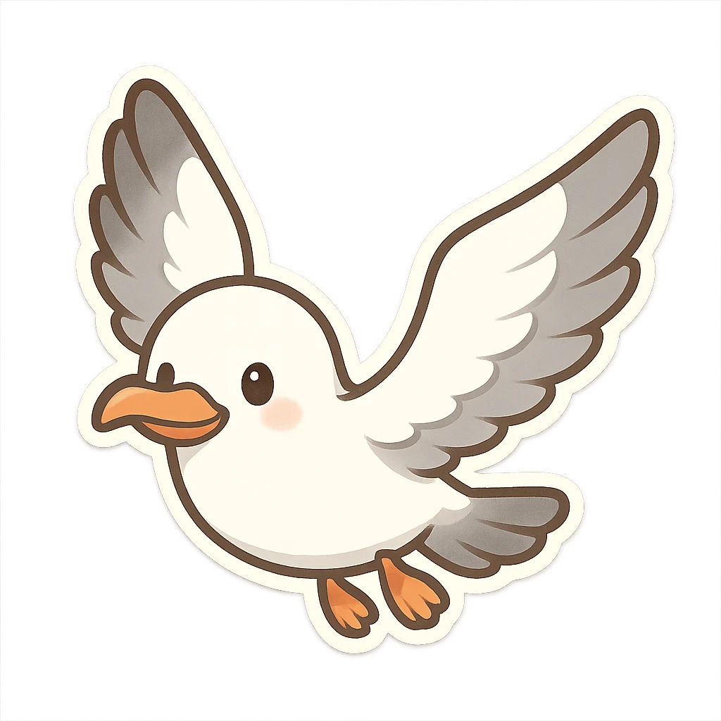 一只飞翔的海鸥 emoji