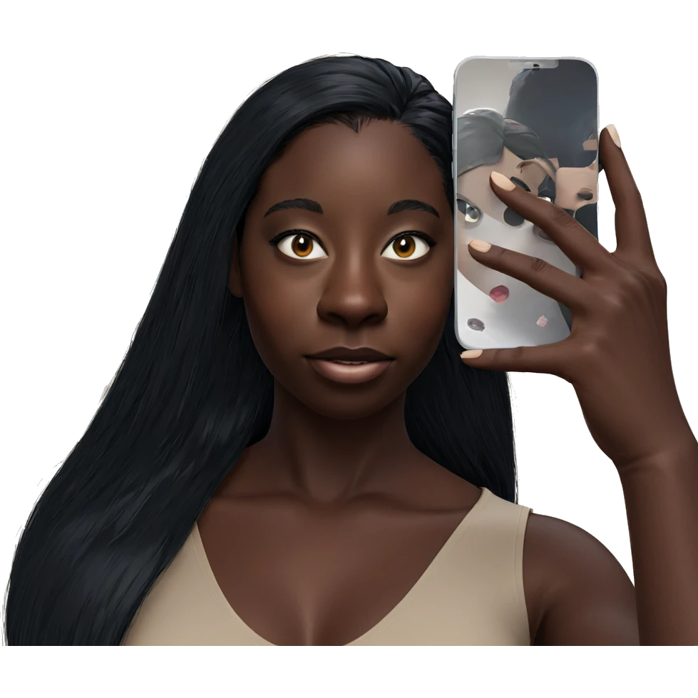selfie of dark-skinned girl emoji