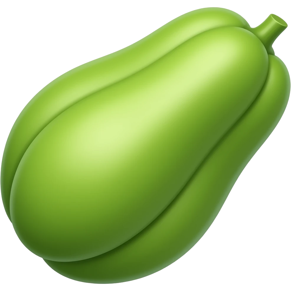 a chayote, polished semi-realistic rendering, highly saturated green colors with smooth gradients emoji