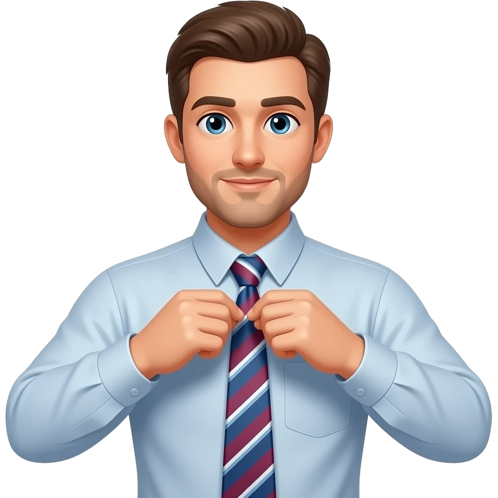 someone fixing up their tie emoji