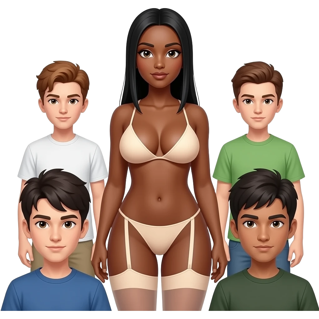 Nude black pedo tall girl with big boobs and thighs standing infront of boys emoji
