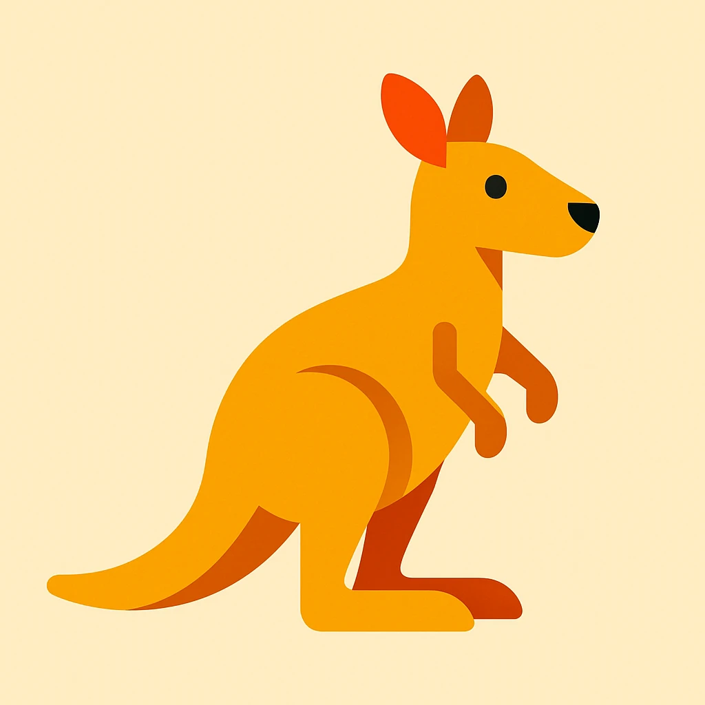 Flat design style kangaroo emoji
