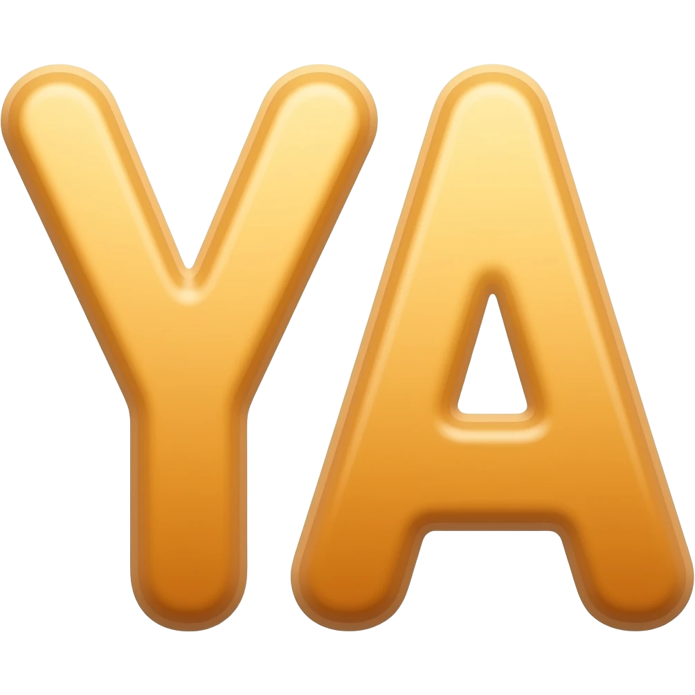 bright, clean, simple YA letters emoji