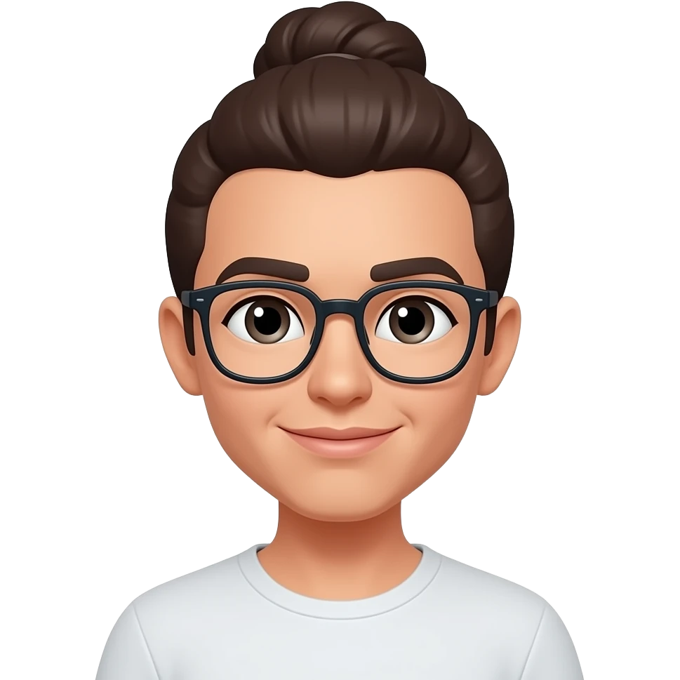 Glasses and hair up emoji