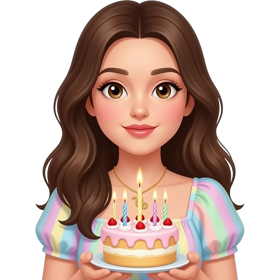 Taurus girl celebrating her birthday emoji