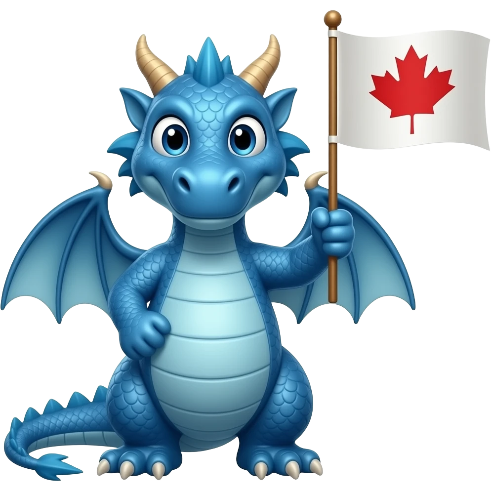 Blue dragon holding follow emoji