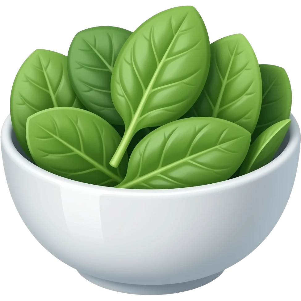 sliced spinach in a bowl emoji
