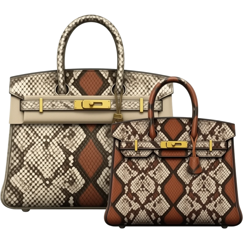 two birkin bags snakeskin emoji