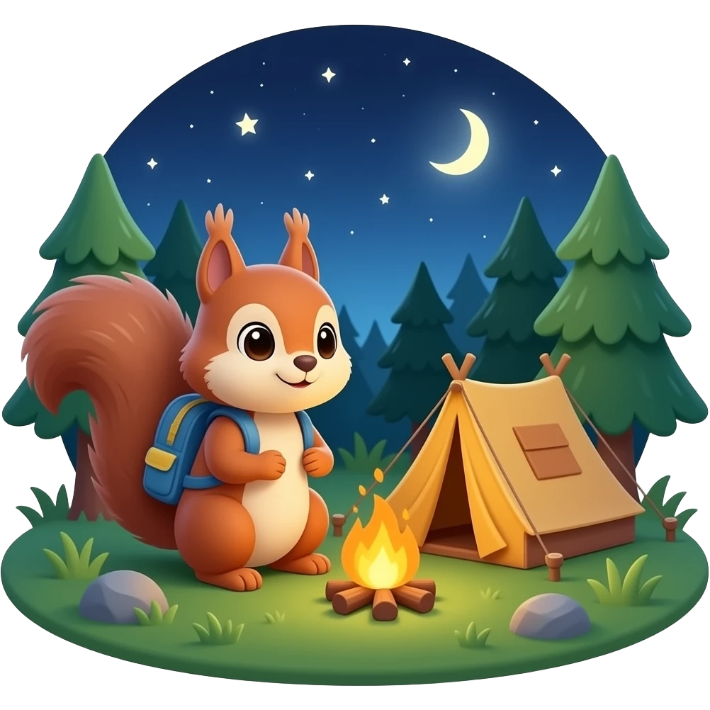 camping squirrel emoji