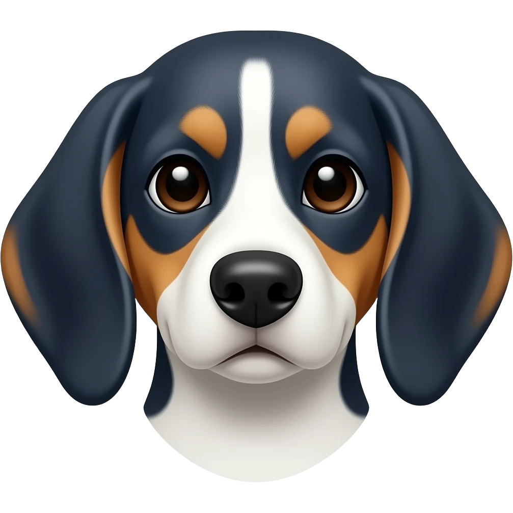 A blue beagle front view female emoji