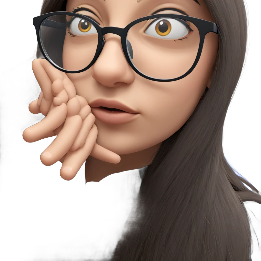 girl with glasses and long hair emoji