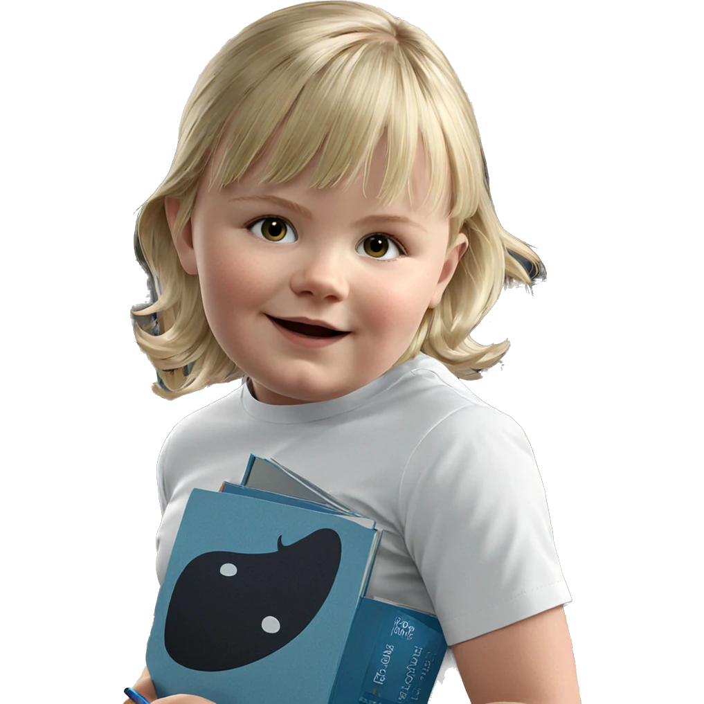 blonde girl with a book emoji