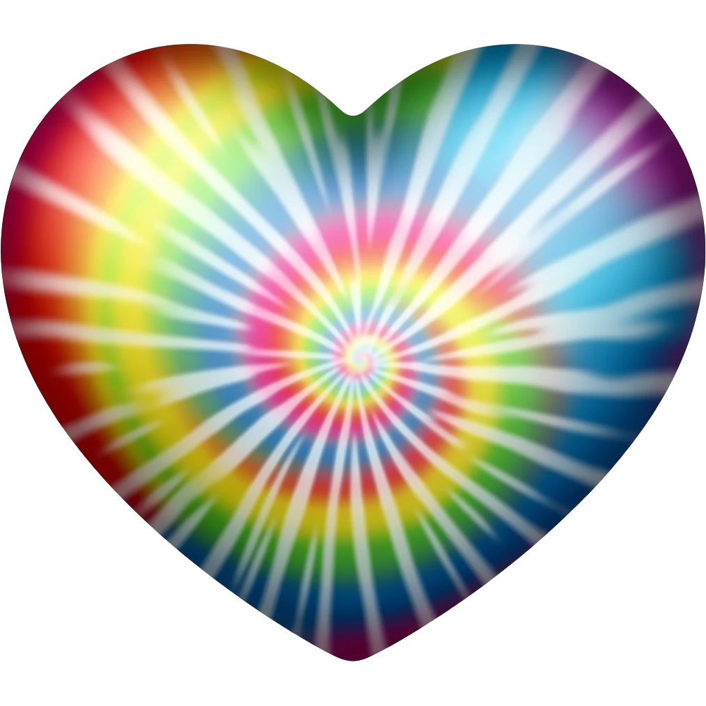 Rainbow tie dye heart emoji