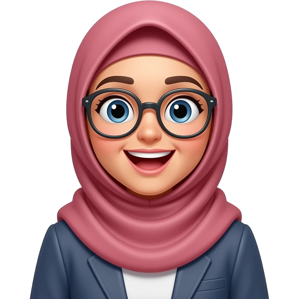 a hijabi person excited emoji