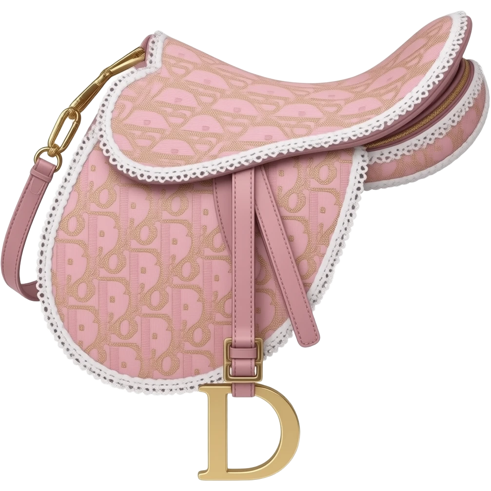 Pink Dior Oblique Embroidery and White Lace saddle bag emoji