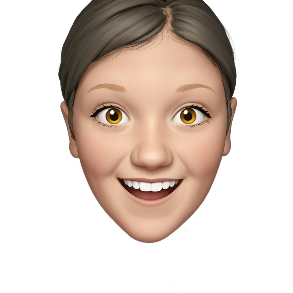 smiling girl in grey hoodie emoji