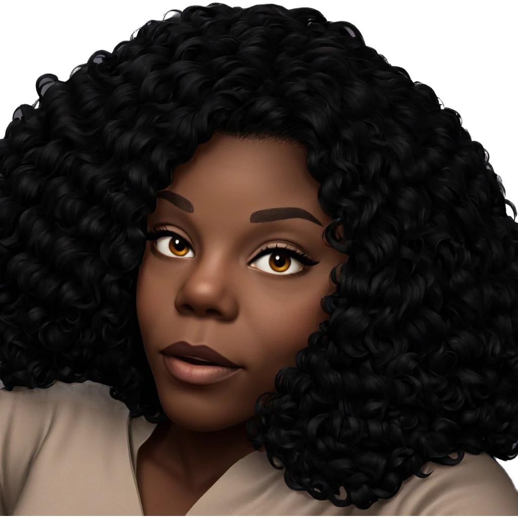 realistic portrait of dark beauty emoji