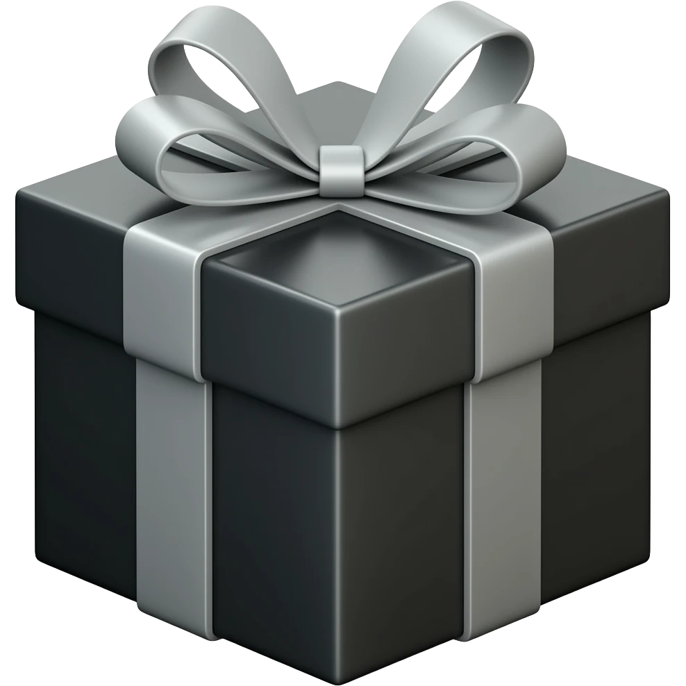 black shining Giftbox emoji