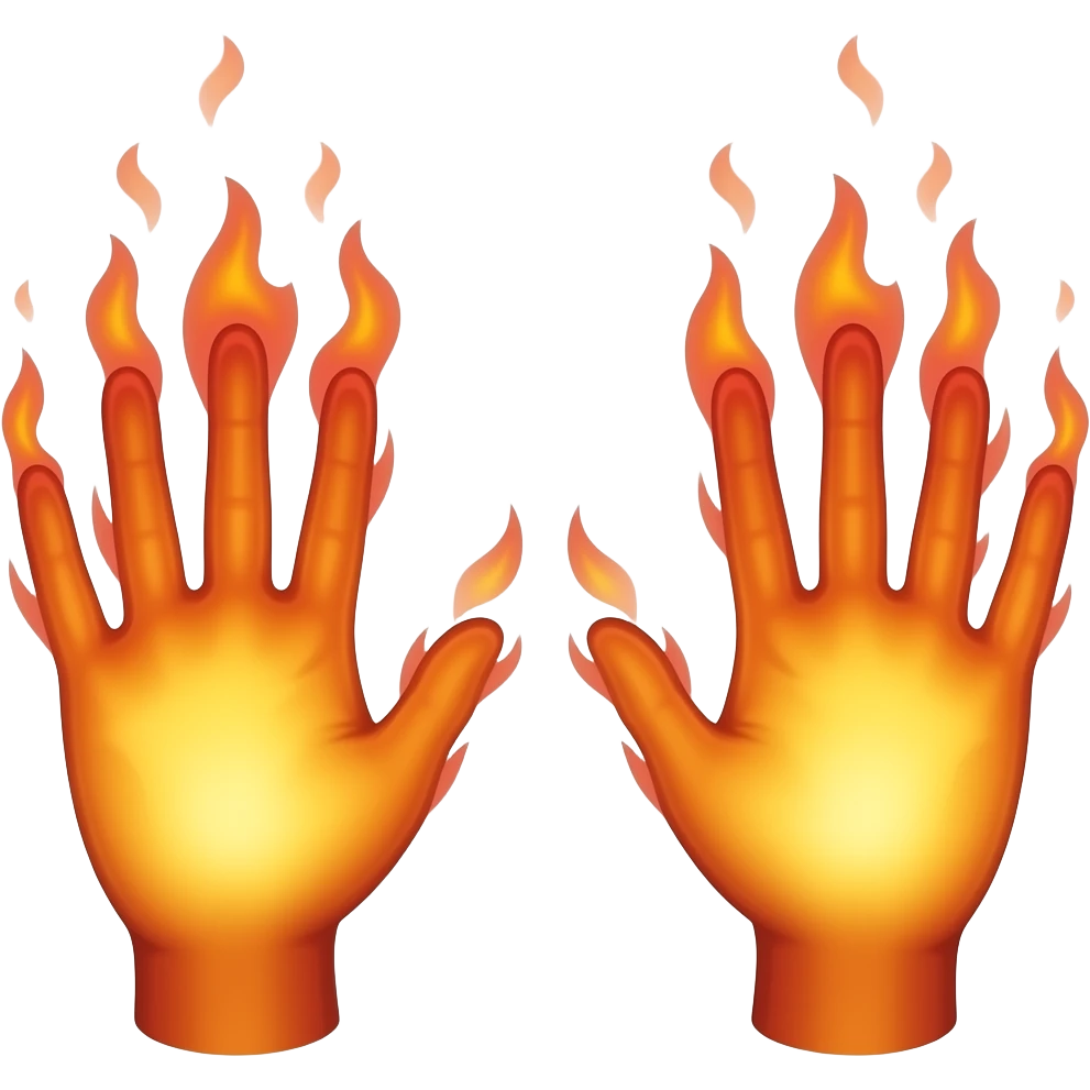 Flaming Dragon hands emoji