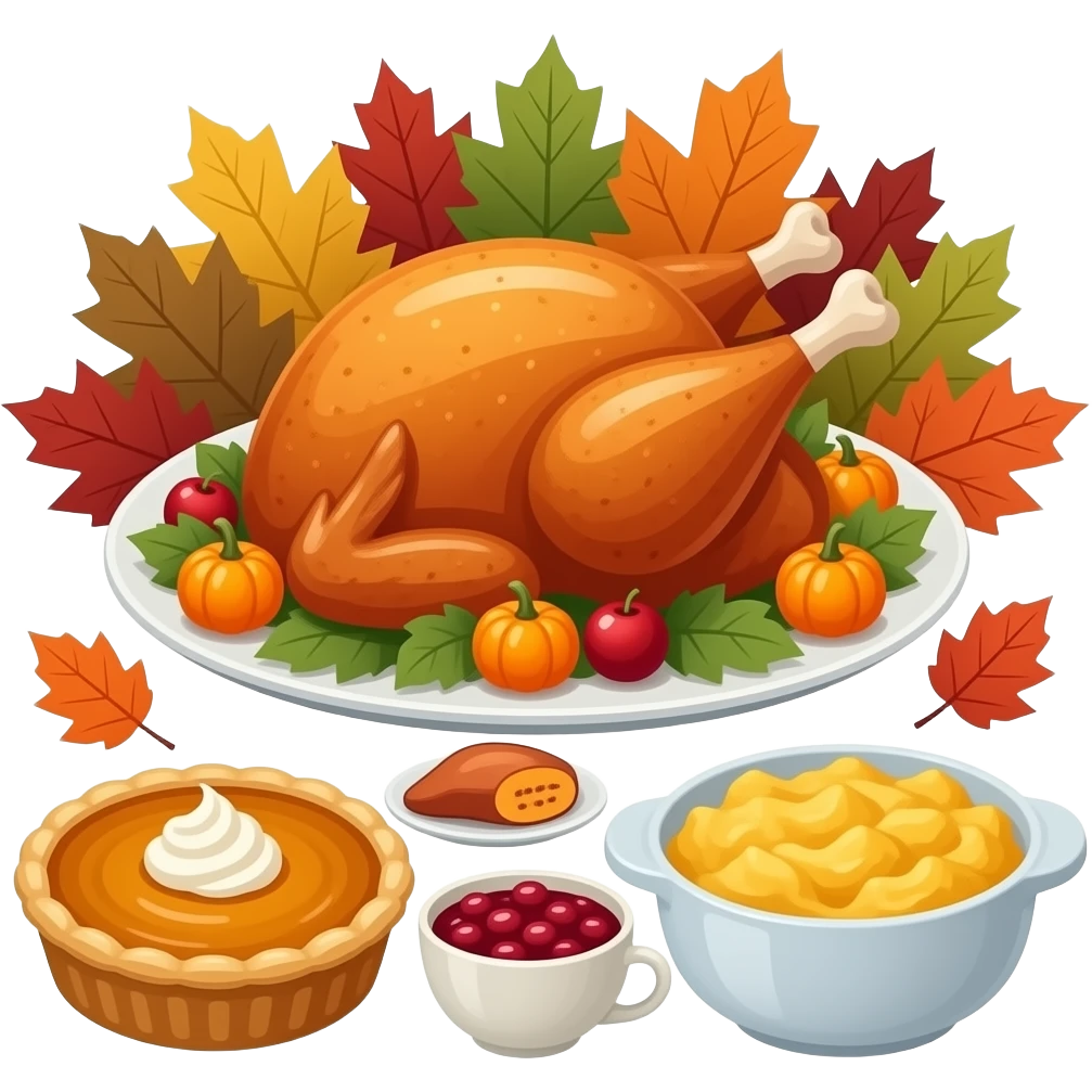 Thanksgiving and autumn food vibes emoji