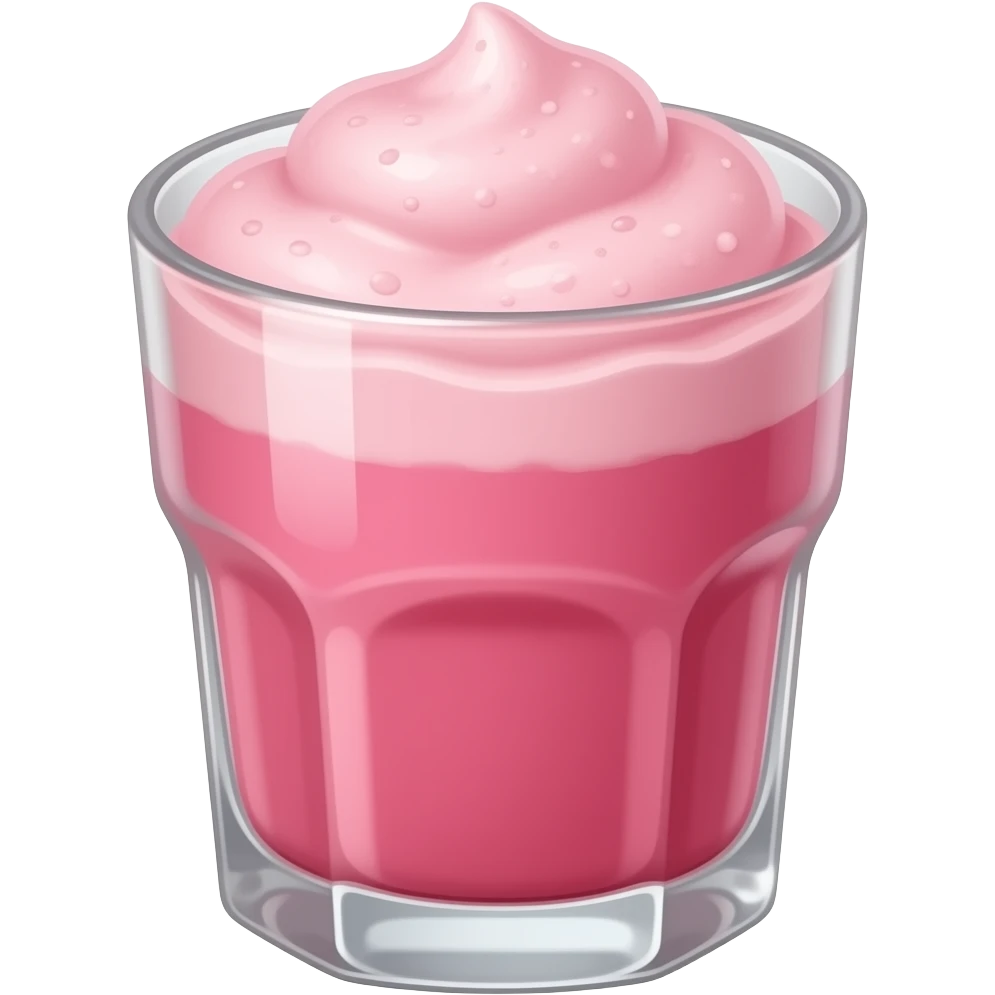 hot pink smoothie in a small glass emoji