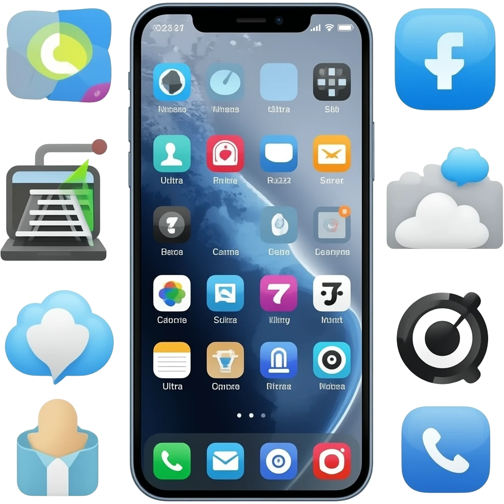 Самсунг Galaxy S26 Ultra - вид только экран с рабочим столом один телефон emoji