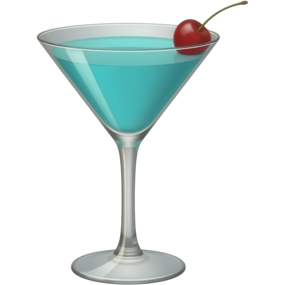 #A0F4F4 theme colored martini glass cocktail emoji with a single cherry on top emoji