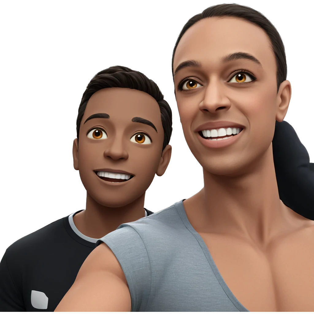 joyful boys in real life emoji