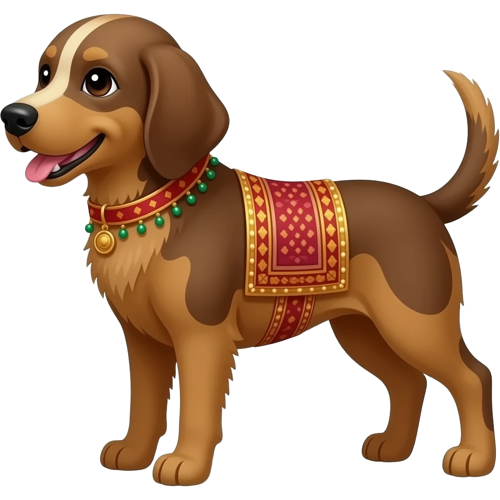 brown dog in India style version of guide dog emoji emoji