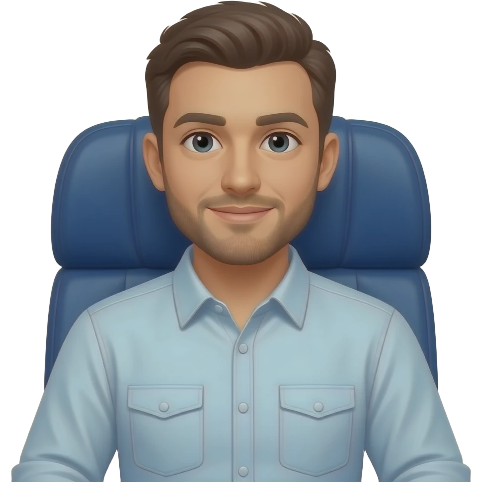 Man on the seat of aeroplane emoji