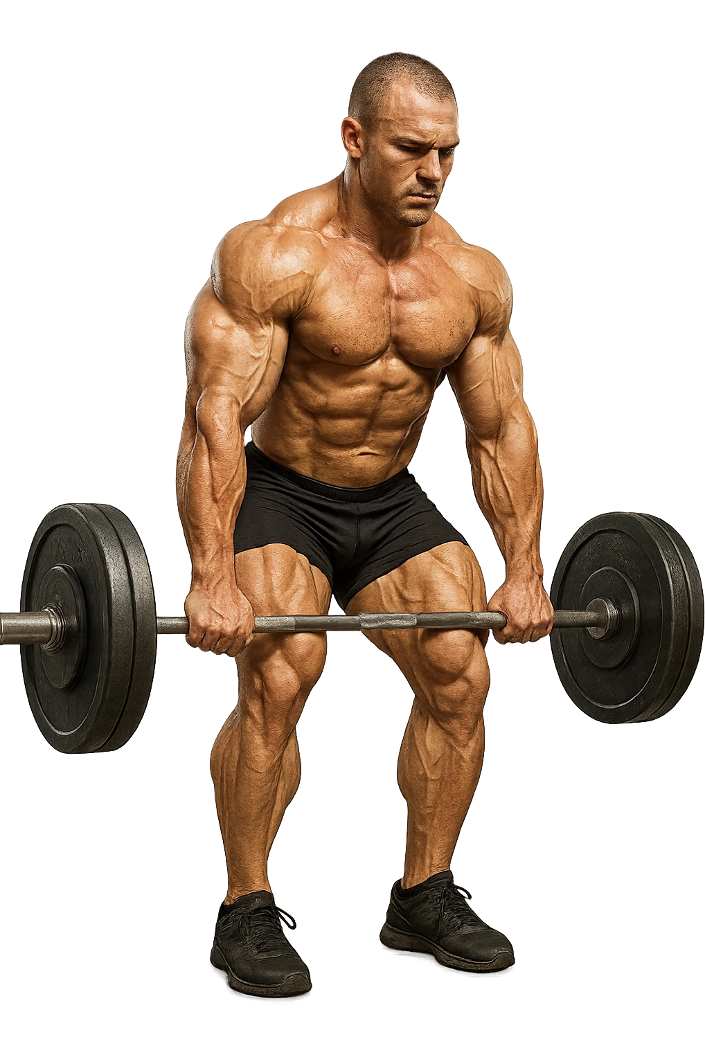 bodybuilder che fa stacco con bilanciere emoji