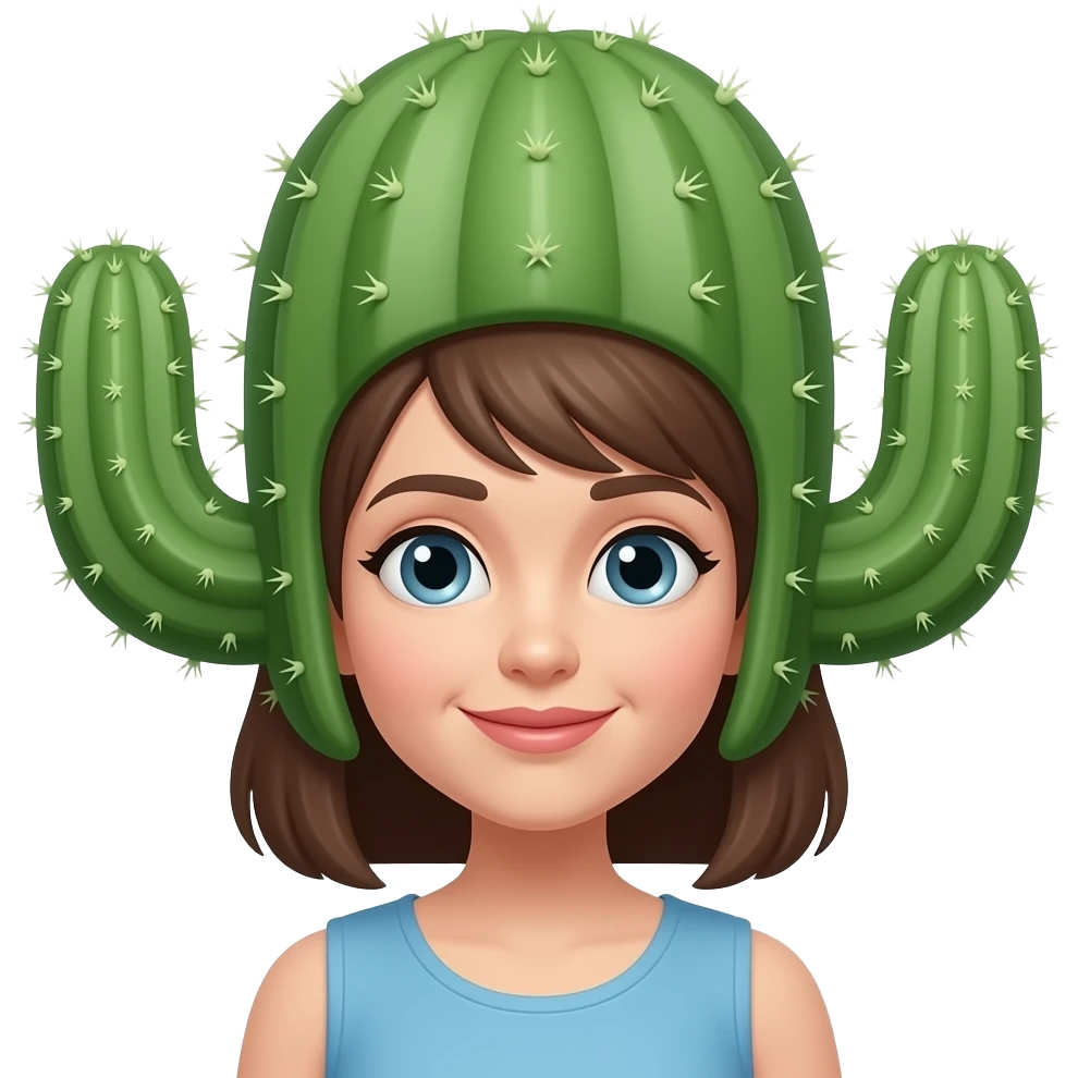woman with cactus head emoji