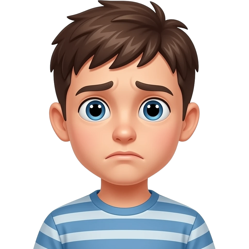 A boy doing sigma face that is also confused while doing sigma face emoji