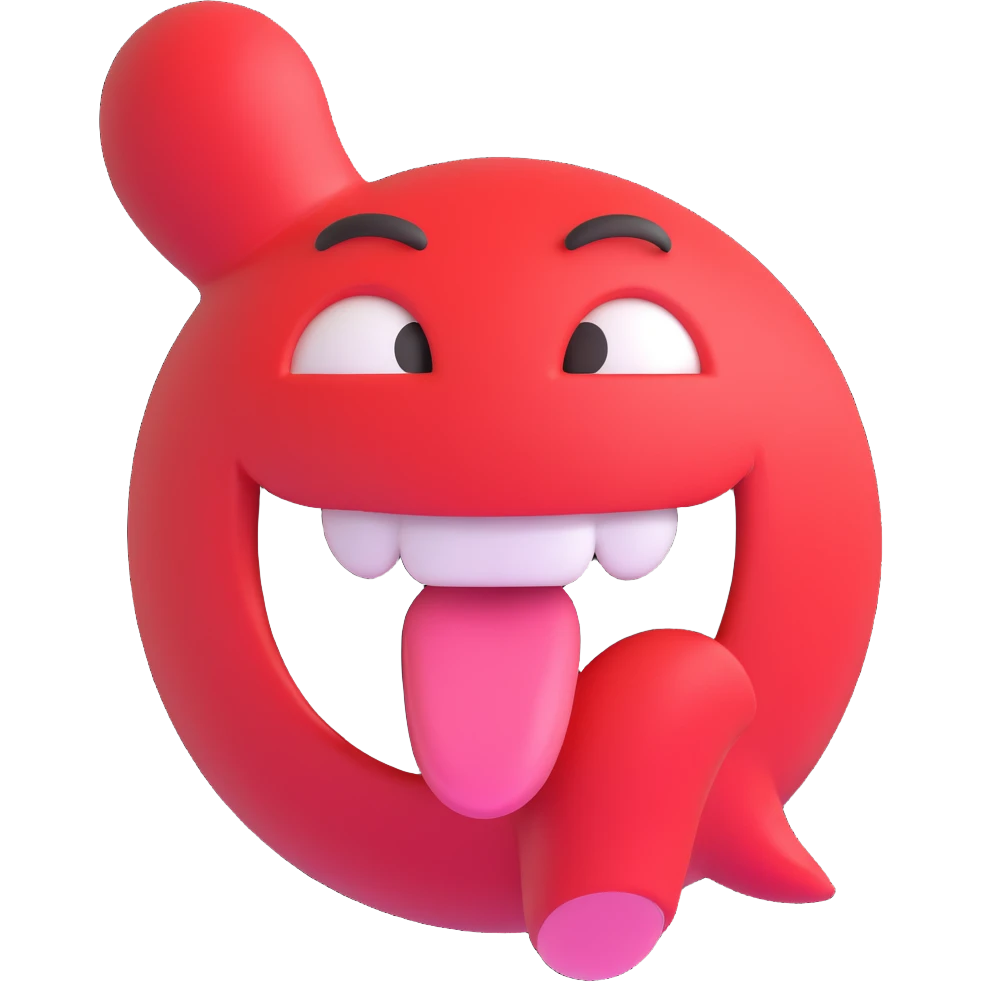 smiling with tongue sticking out
add the words  I’m talking bout innatt  emoji