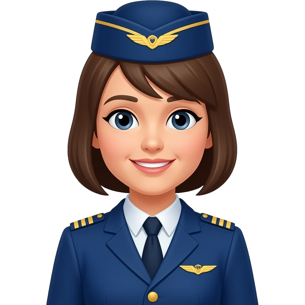 Brown hair cabin crew emoji