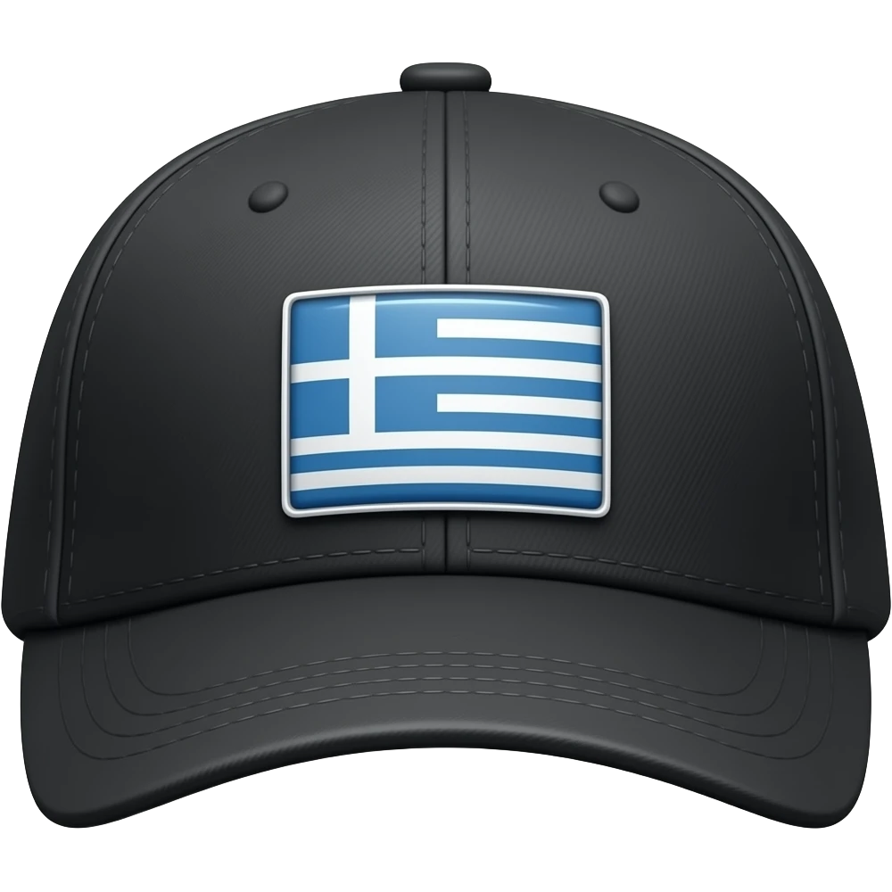 A black stylish flat Brixton fashion Greek cap newsboy’s cap, separated emoji