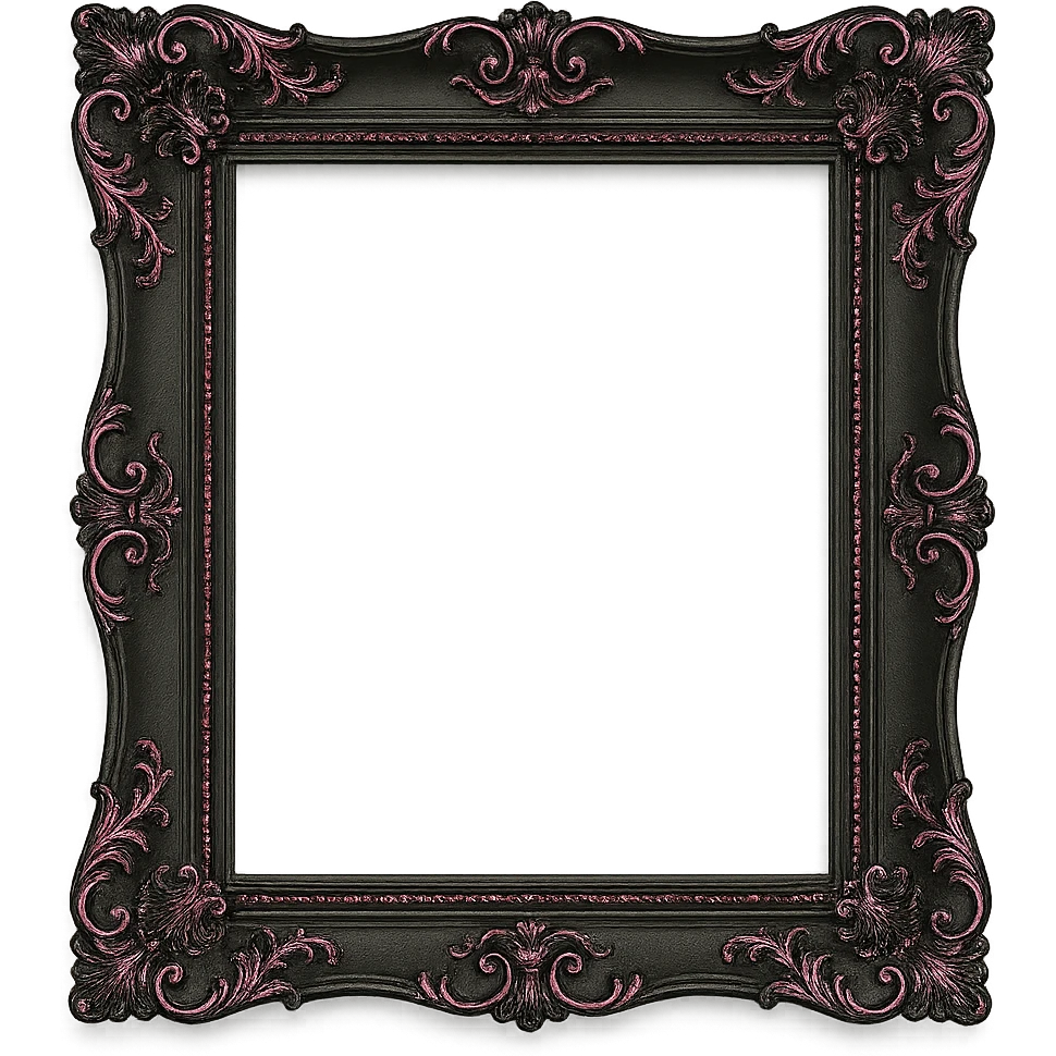 black and pink ornate picture frame emoji