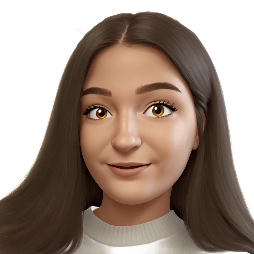 smiling girl in white sweater emoji