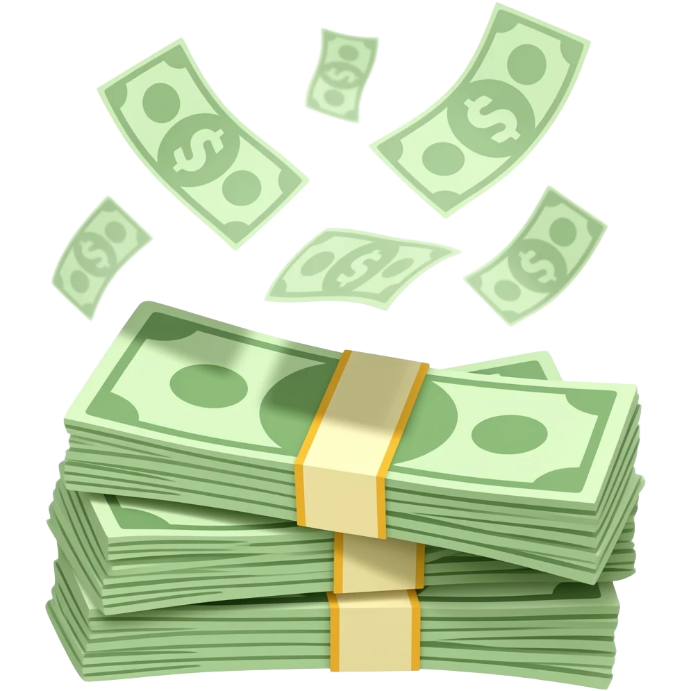 a stack of money flying away emoji