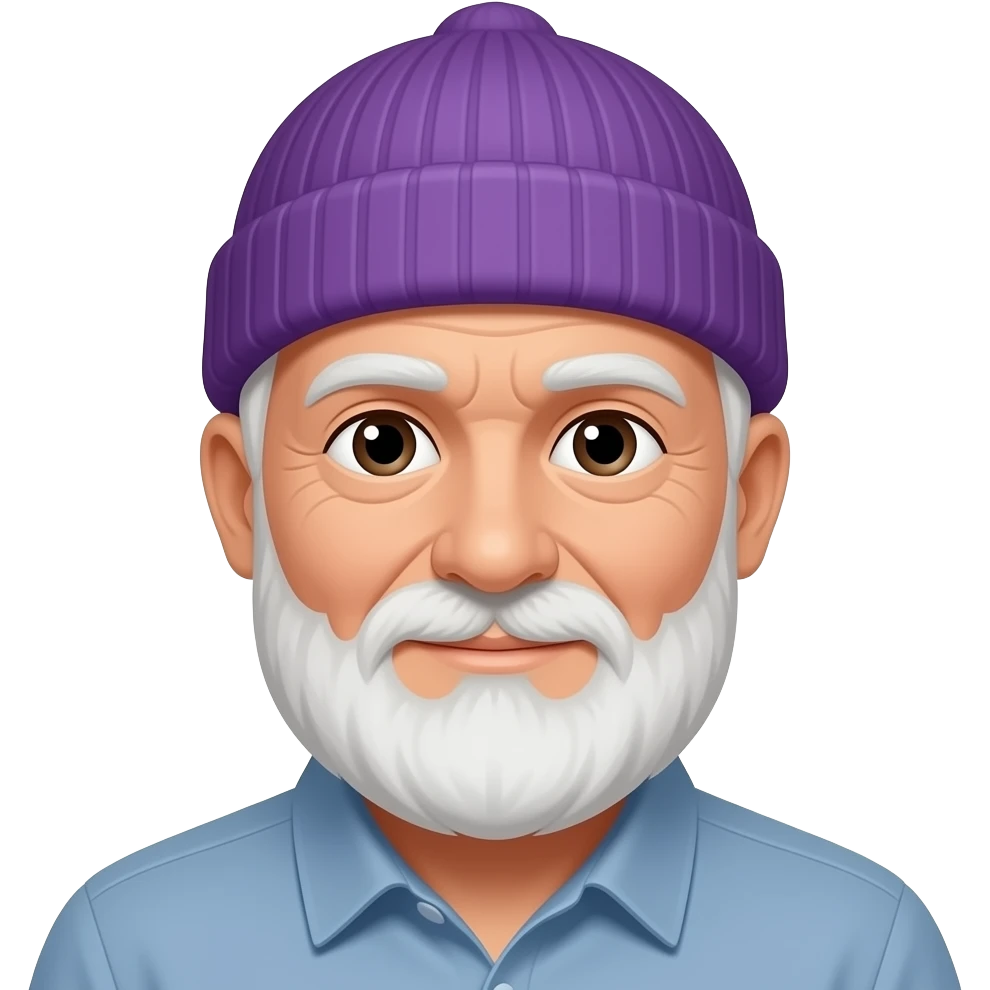 grandpa with purple beanie emoji