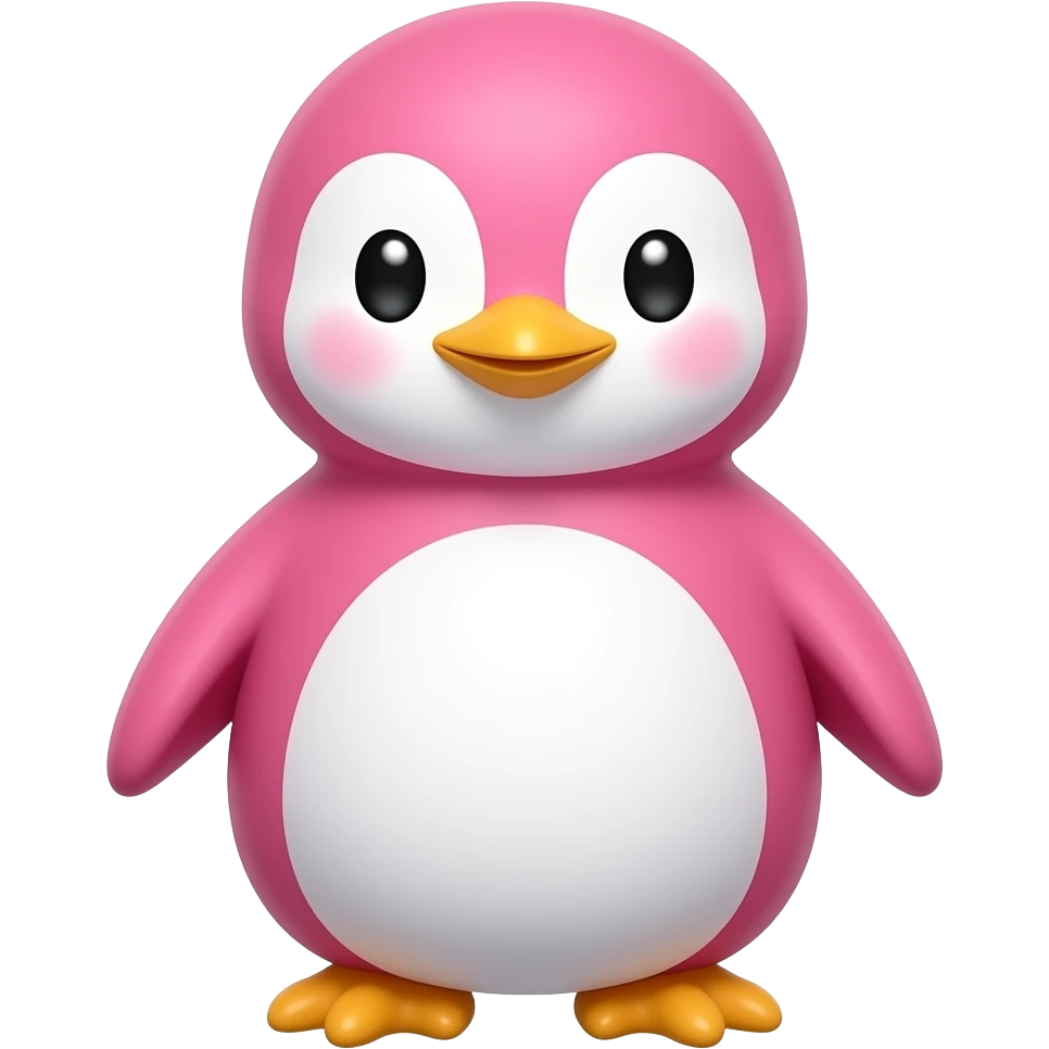Cute pink penguin emoji