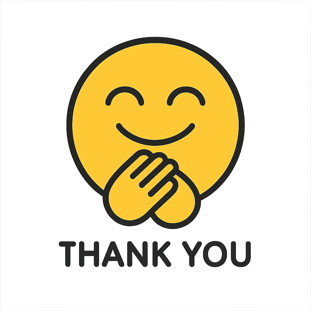 friendly modern thank you emoji for YouTube channel emoji