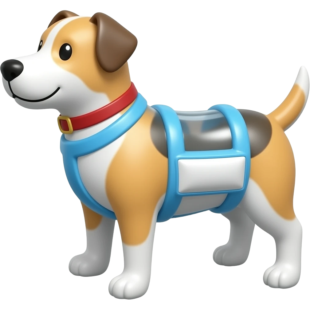 make a dog using a inflatable pool float, make it in an emoji style emoji